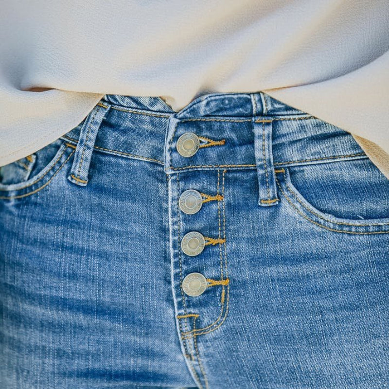 Højtaljede 70'er vintagejeans med svaj