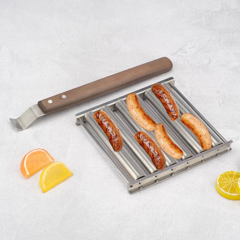 Rullende grillredskab til pølser