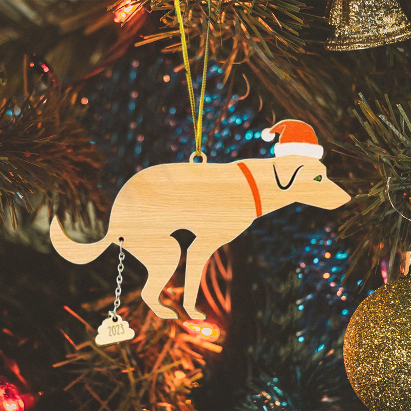 Besørgende hund juledekoration