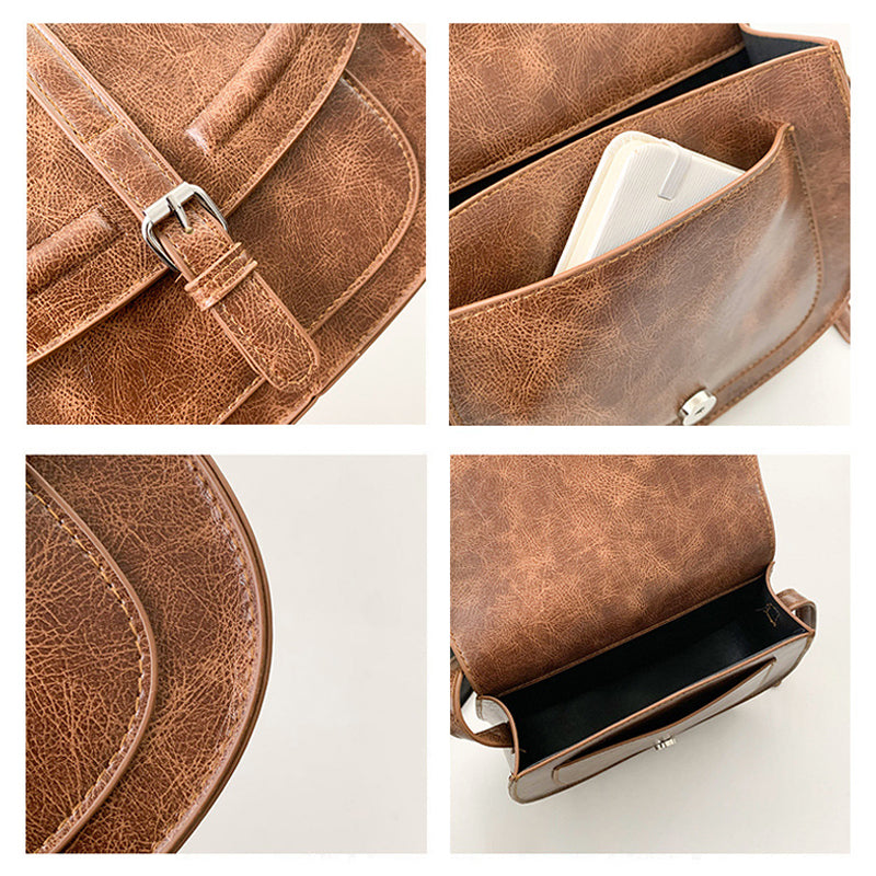 Retro sadelformet crossbody taske