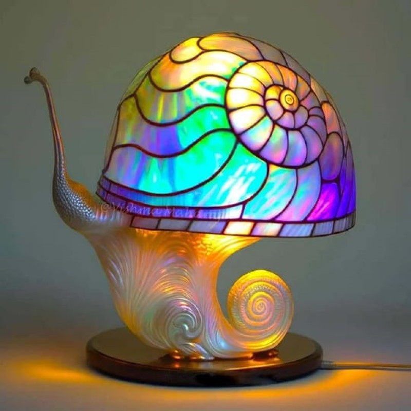 Dekorativ sengebordslampe i svampemotiv