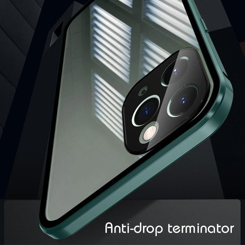 iPhone cover med dobbeltsidet spænde