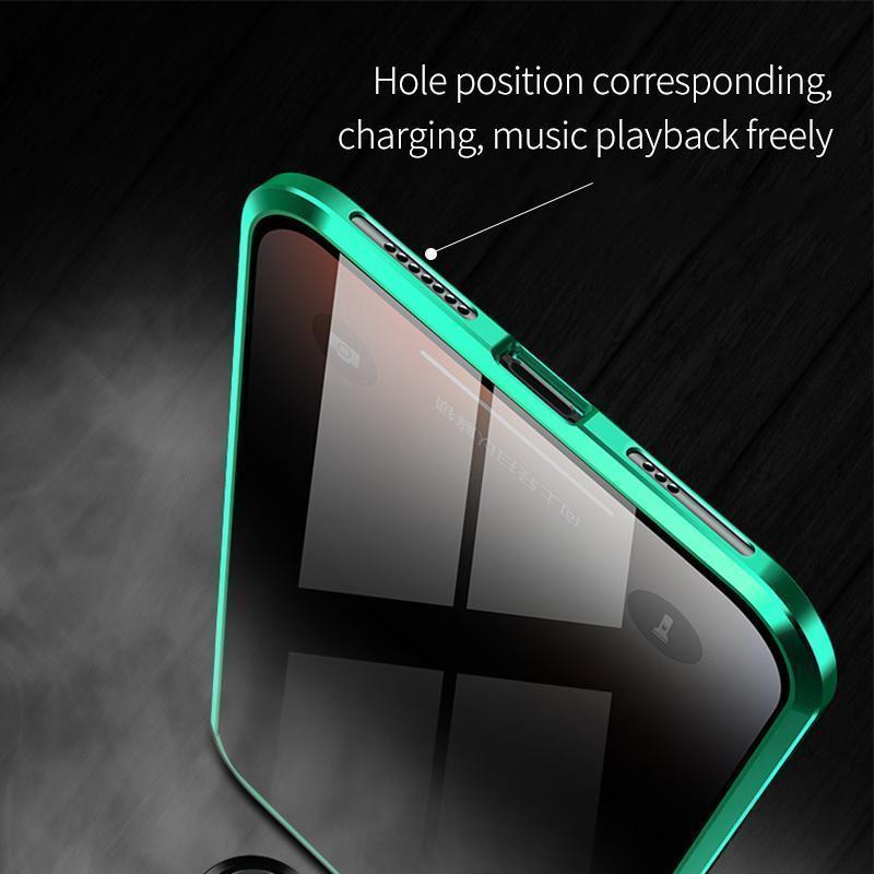 Opgraderet dobbeltsidet magnetisk iPhone-etui i hærdet glas, der beskytter mod bipper