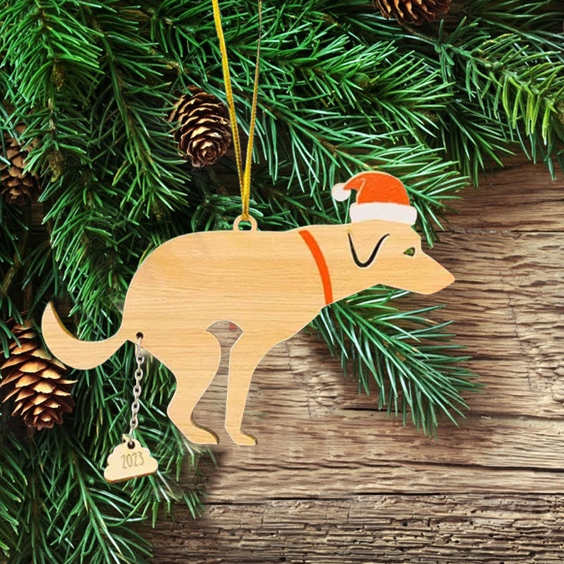 Besørgende hund juledekoration