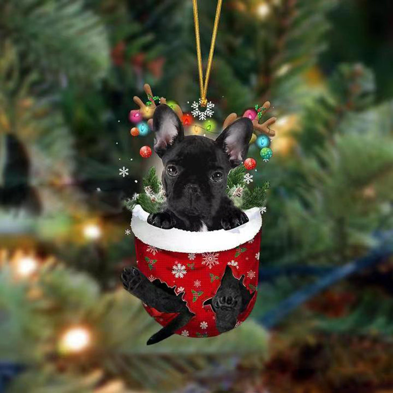 Julesok vedhæng med hund