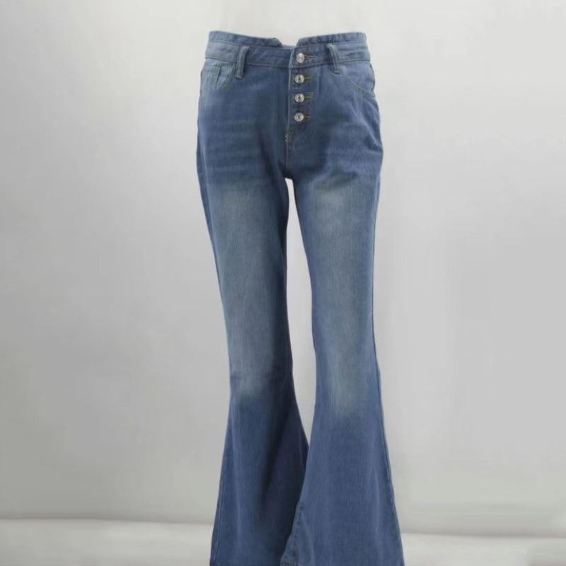 Højtaljede 70'er vintagejeans med svaj