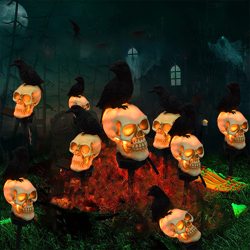 Solcelledrevne Kranie & krage Dekorative Halloweenlys