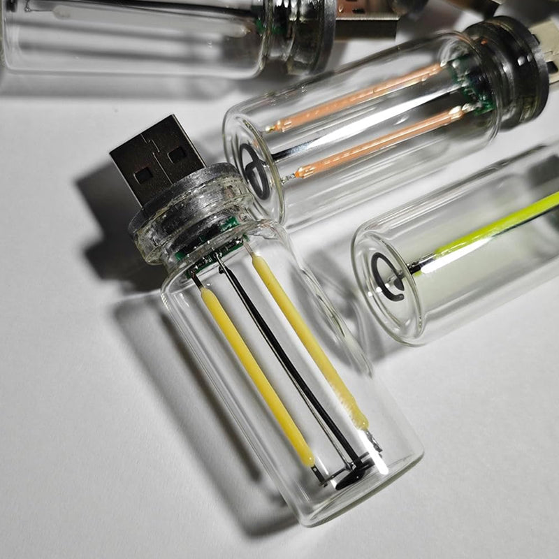 USB glasflaske natlampe med touchfunktion