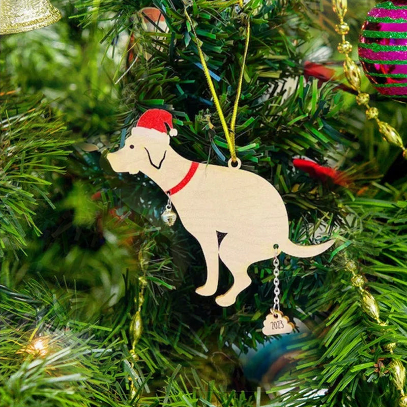 Besørgende hund juledekoration