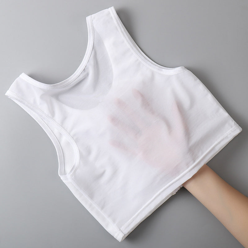 Tynd tanktop med lynlås foran