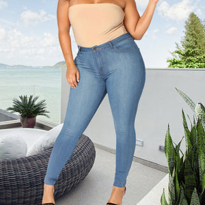 Højelastiske pencil jeans (Dame)