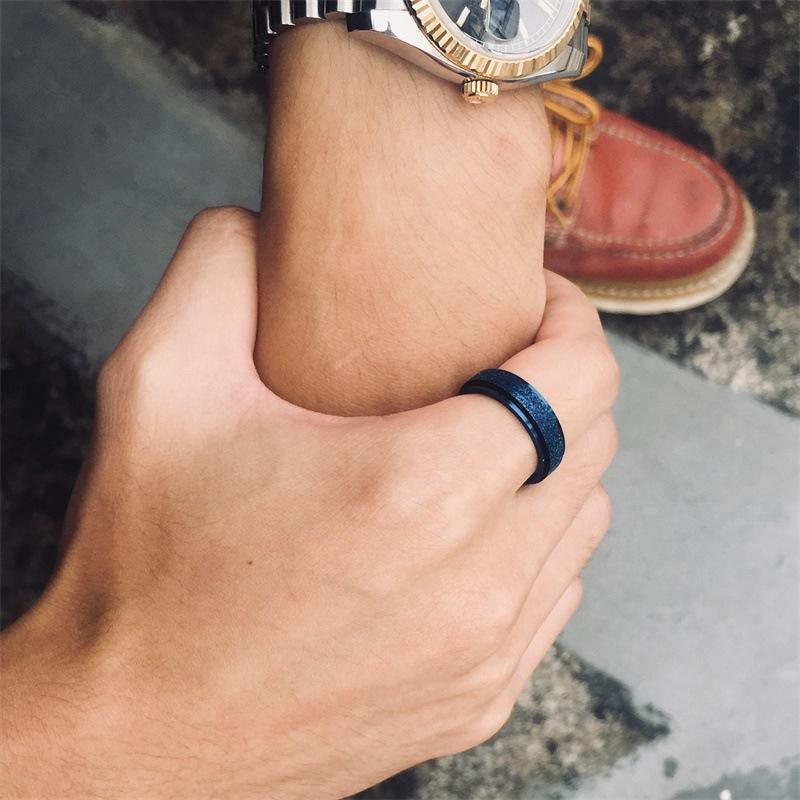 Sandblæst revolverende Fidget Ring