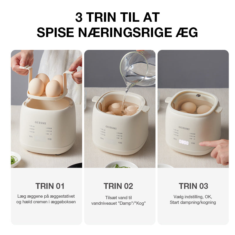 Multifunktionel æggekoger og steamer