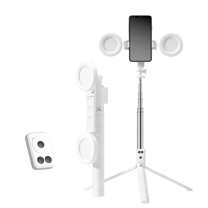 Ny 6 i 1 Selfie stick med udfyldningslys