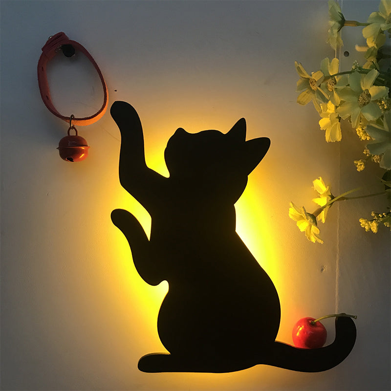 Kattesilhuets Natlampe
