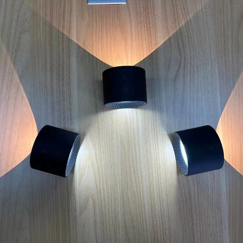 Magnetic charging double head wall lamp with remote control