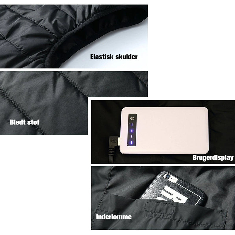 Hurtigtvarmende vest (8 varmelegemer)