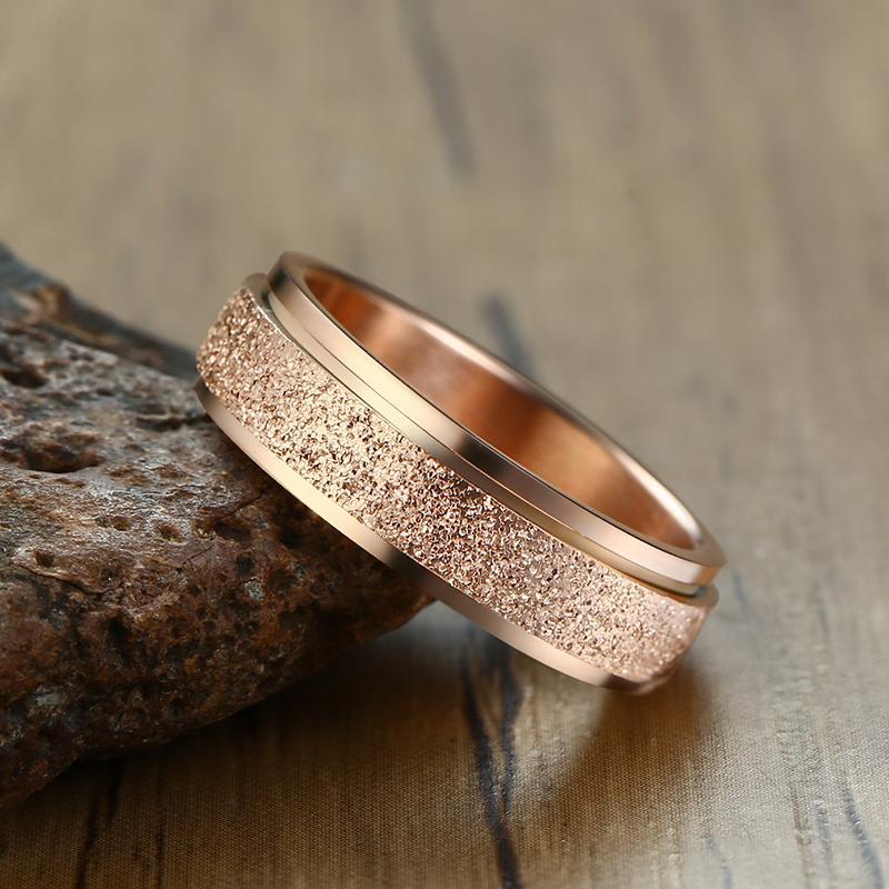 Sandblæst revolverende Fidget Ring