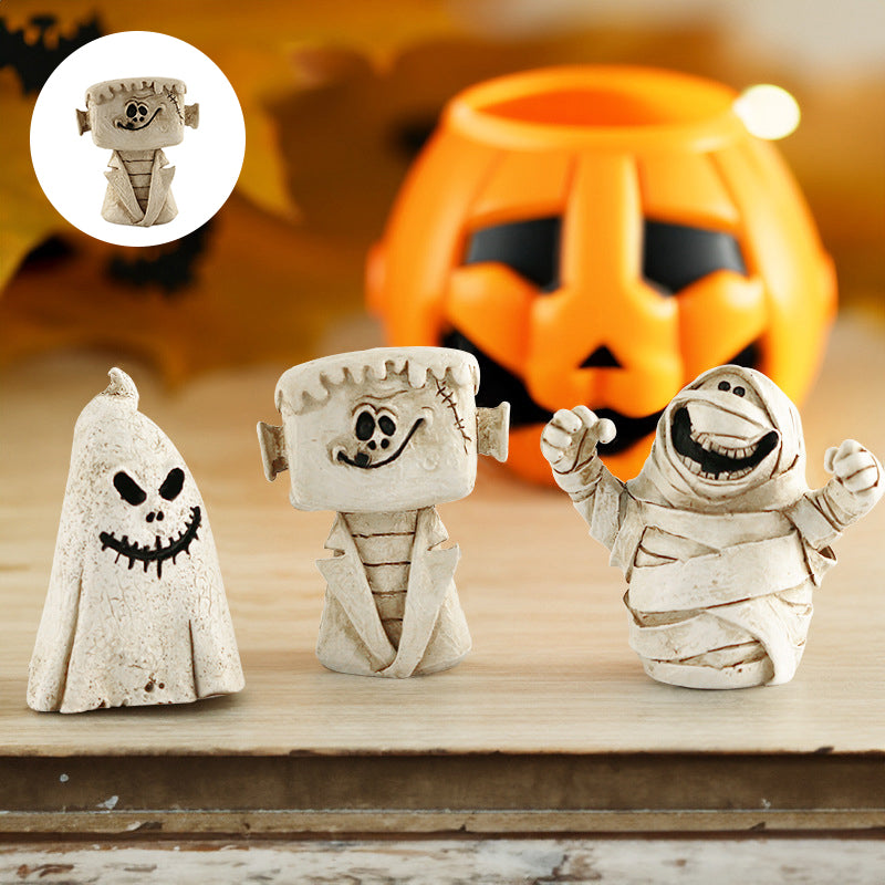 Halloweendekoration | Græskarhoved- eller spøgelsesfigurer