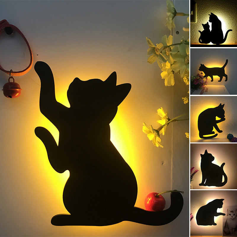 Kattesilhuets Natlampe