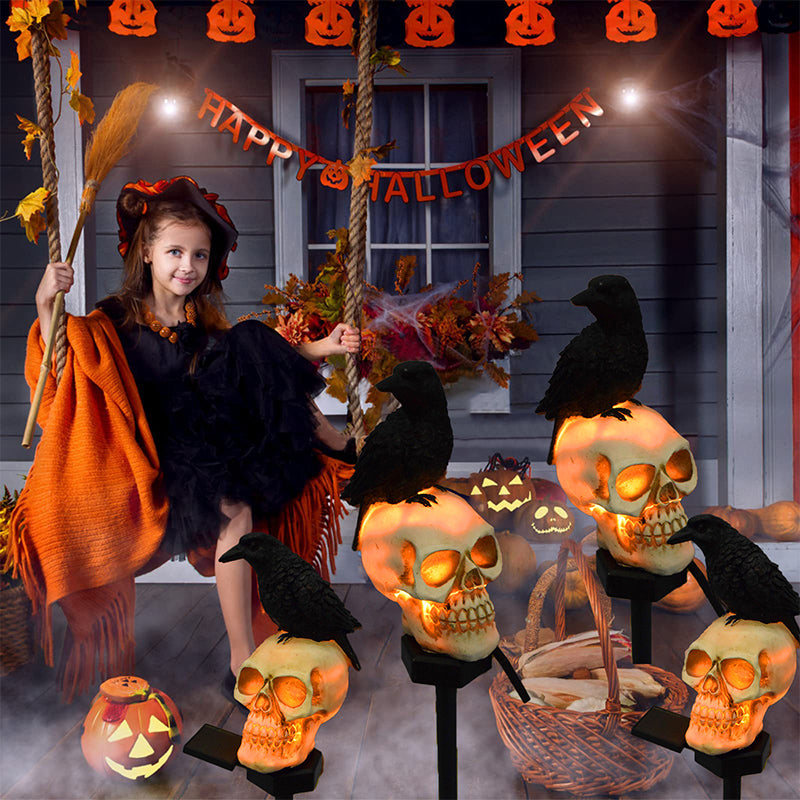 Solcelledrevne Kranie & krage Dekorative Halloweenlys