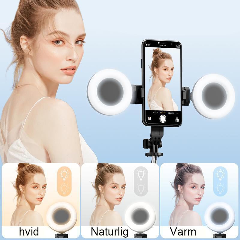 Ny 6 i 1 Selfie stick med udfyldningslys