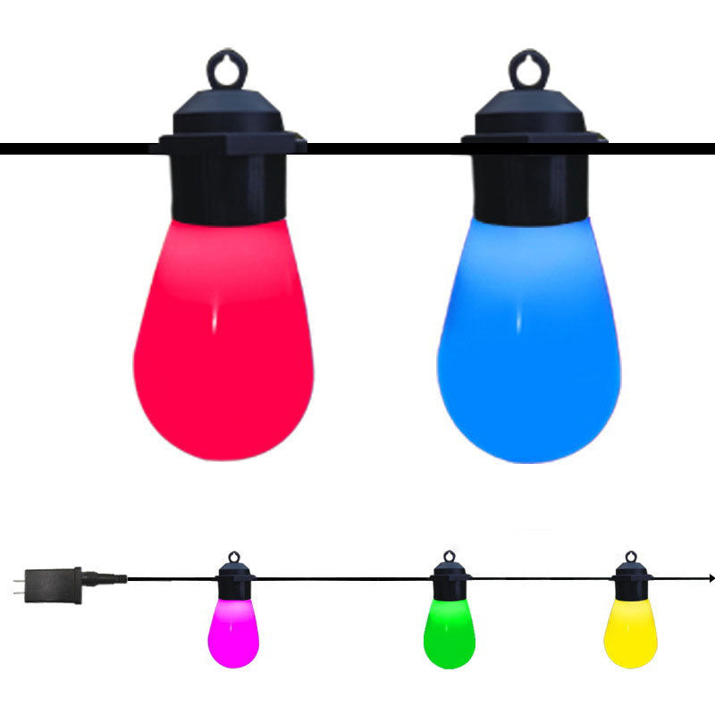 Farverig og dekorativ LED-pære lampe til have