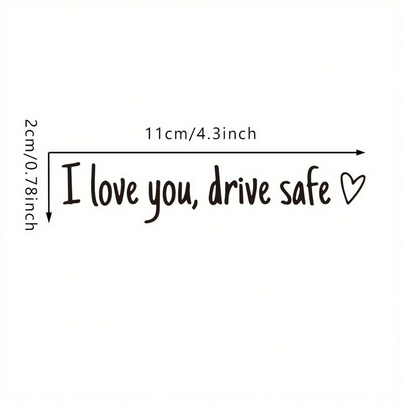I Love You Drive Safe | Spejl-mærkat