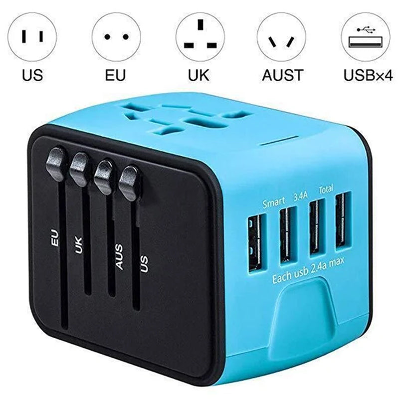 Smart universal rejseadapter med spændingskonvertering