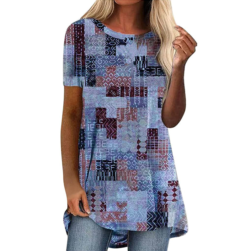 Kortærmet T-shirt med digitalt print