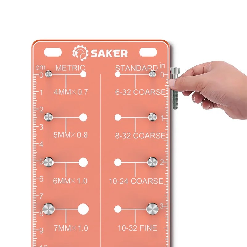 Saker målestok til møtrik- og boltgevind