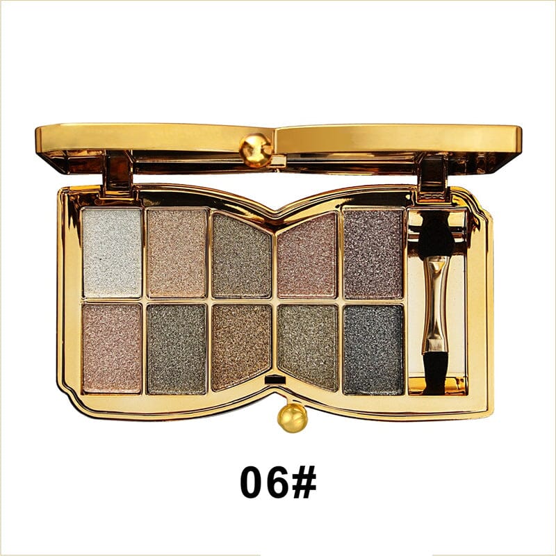 Palette med glitrende og funklende øjenskygge
