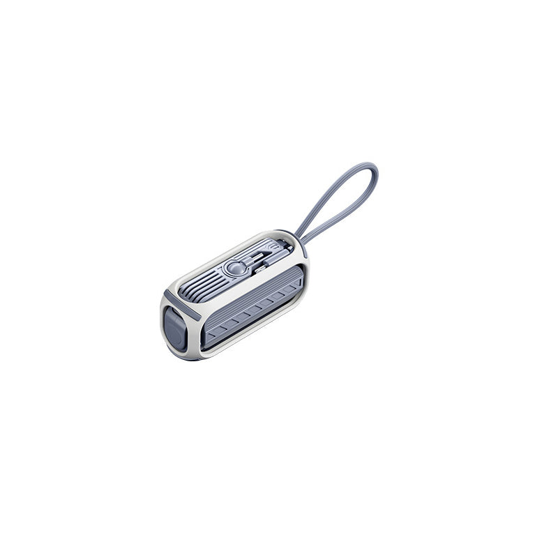 Hurtigopladende roterende powerbank med indbygget kabel