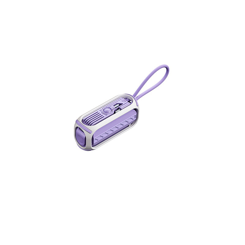 Hurtigopladende roterende powerbank med indbygget kabel